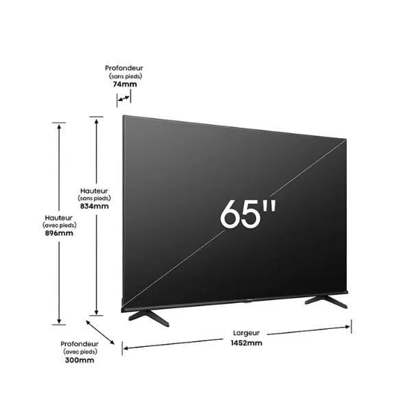 Téléviseur Hisense 65" 65U7N Smart Tv 4K -Vidaa U (Quantum)