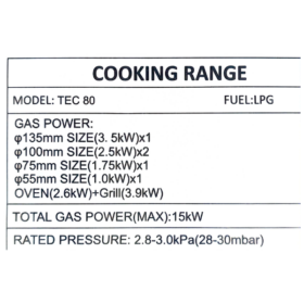 Cuisinière à gaz Tecnolux TEC-80-80x60 5 feux – Image 14
