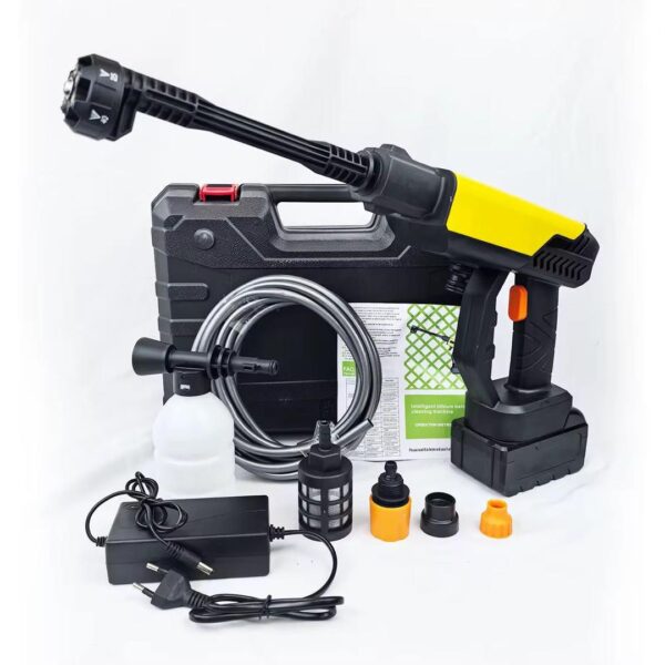Nettoyeur haute pression sans fil portable – Coffret complet avec batterie rechargeable, canon à mousse et mallette