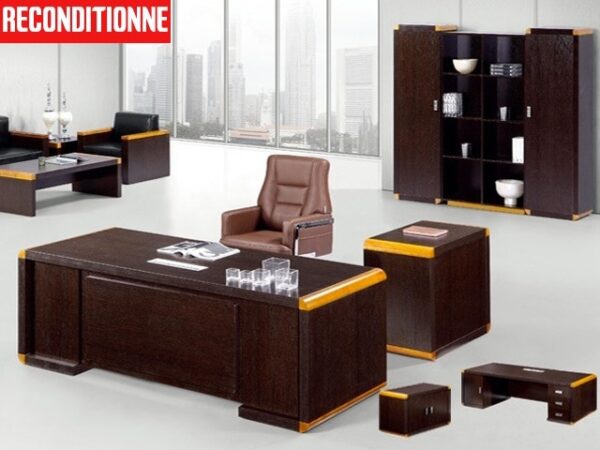 Bureau de Direction  RS-02 2200*1900*760 ROSEWOOD 957 SANS MEUBLE RECONDI