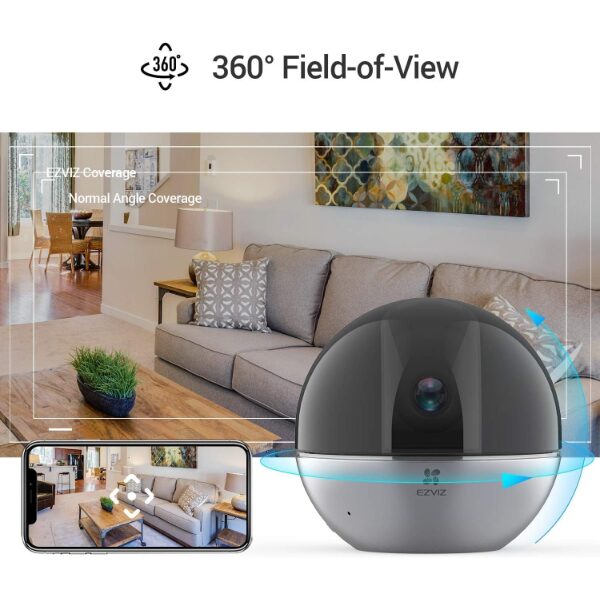 EZVIZ C6W – Caméra IP Wi-Fi Panoramique Intérieure 2K, Vision Nocturne, IA & Audio Bidirectionnel