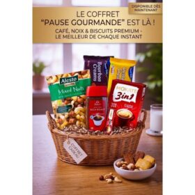Coffret Cadeau "Pause Gourmande" - Panier Garni Premium : Caf&eacute;, Mix de Noix Alesto & Biscuits Croquants - Venant de Londres