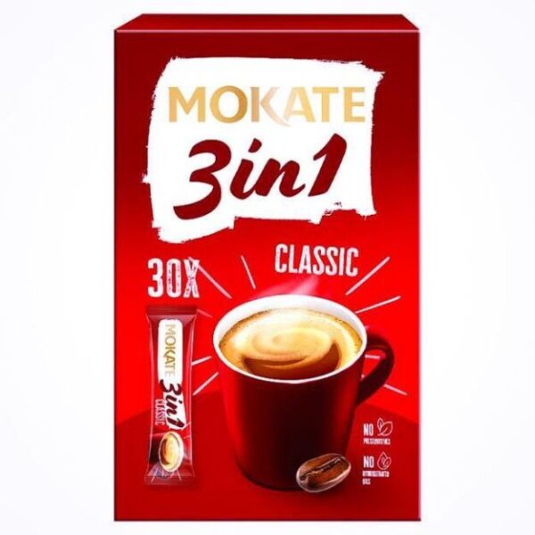 Café Instantané Mokate 3in1 Classic - Boîte de 30 Sticks