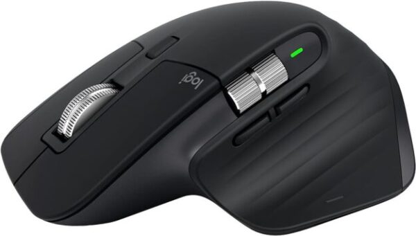 Souris sans fil ergonomique Logitech MX Master 3S —  8 000 DPI, USB‑C; Bluetooth — Gris pâle