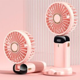 Mini ventilateur portable USB rechargeable – 5 vitesses • Support & lanière inclus – Image 4