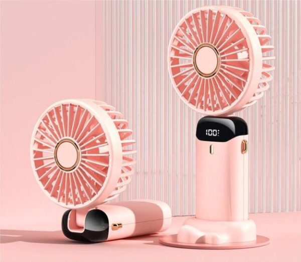 Mini ventilateur portable USB rechargeable – 5 vitesses • Support & lanière inclus