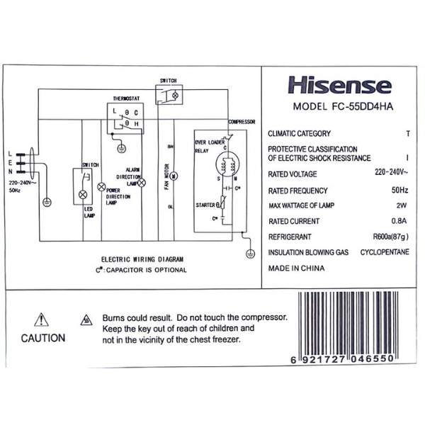 Congélateur Coffre Hisense FC-55DD4SA – 550L Congélateur Coffre Hisense FC-55DD4SA – 550L