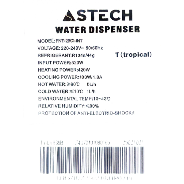 Fontaine à eau Astech FNT-26CI