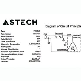 Réfrigérateur mini bar Astech FB-50 - 46 L – Image 5