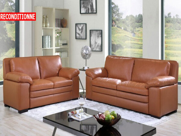 Salon Cuir 6 Places S-131 Gris Silver A99– Salon Cuir Élégant et Confort Premium(Reconditionné)