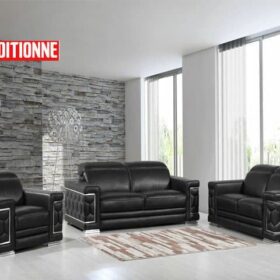 Salon Cuir 6 Places S-131 Gris Silver A99– Salon Cuir Élégant et Confort Premium(Reconditionné)