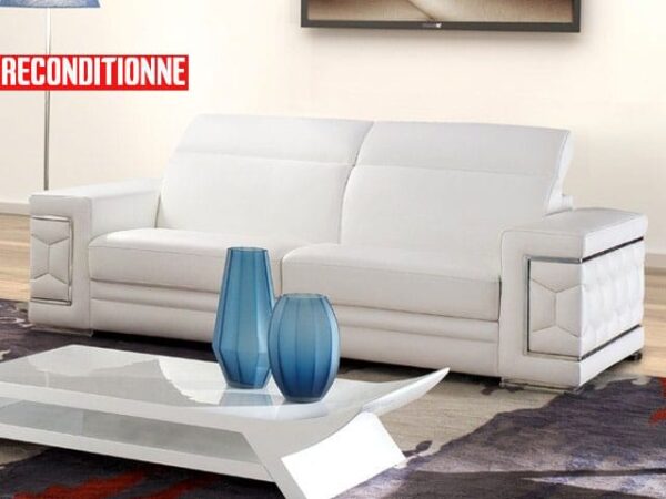 Canapé cuir 2 places rouge S-692 (Reconditionné)