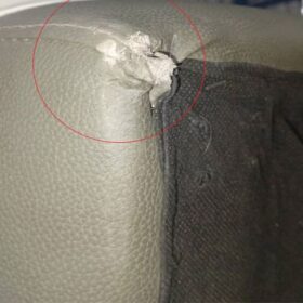 SALON CUIR 5 PLACES ANGLE LD-535 COULEUR GRISE B49/BLANCHE B30 RECOND