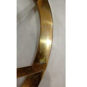 TABLE DE COIN EN VERRE C013 52X52 PIED DOREE RECOND