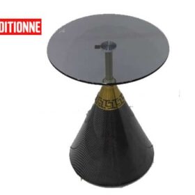 Table d’appoint en verre noir REF 705A (Reconditionné)