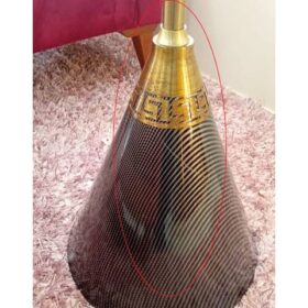 TABLE DE COIN EN VERRE REF 705A 45*45*48.5 COULEUR NOIRE/DOREE RECOND