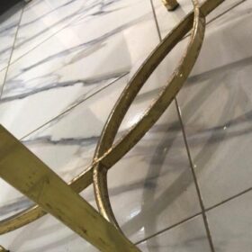 TABLE BASSE 994-455 125*47*65 DOREE/MARBRE RECONDI