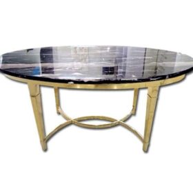TABLE BASSE 994-455 125*47*65 DOREE/MARBRE RECONDI
