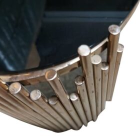 TABLE BASSE REF TD-3 120X60X4 EN VERRE NOIR /DOREE RECONDITIONNEE