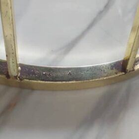 TABLE BASSE SANDY 120005 COULEUR NOIR DOREE 90X45X90 RECONDI