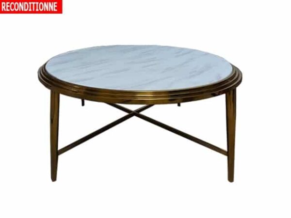 TABLE BASSE TD-5 90X90X45 MARBRE DOREE RECONDITIONNEE