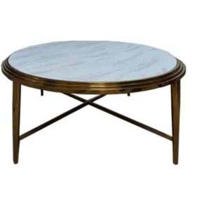 TABLE BASSE REF TD-5 90X90X45 MARBRE DOREE RECONDITIONNEE