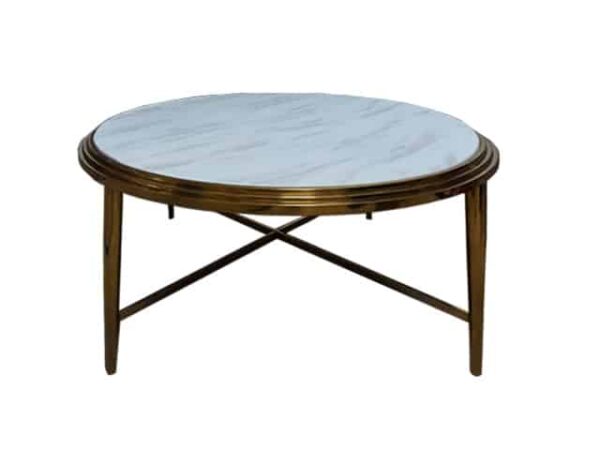 TABLE BASSE TD-5 90X90X45 MARBRE DOREE RECONDITIONNEE