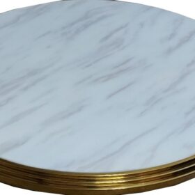 TABLE BASSE REF TD-5 90X90X45 MARBRE DOREE RECONDITIONNEE