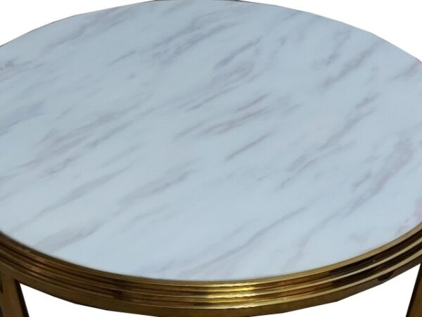 TABLE BASSE TD-5 90X90X45 MARBRE DOREE RECONDITIONNEE