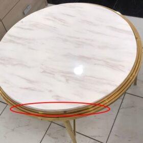 TABLE BASSE REF TD-5 90X90X45 MARBRE DOREE RECONDITIONNEE