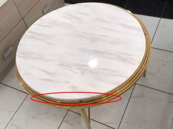 TABLE BASSE TD-5 90X90X45 MARBRE DOREE RECONDITIONNEE