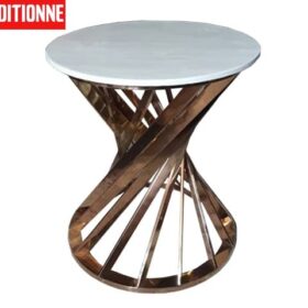 TABLE BASSE T882 70X70X40 MARBRE DOREE NOIRE RECONDITIONNEE