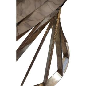 TABLE BASSE T882 70X70X40 MARBRE DOREE NOIRE RECONDITIONNEE