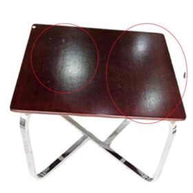 TABLE COIN DE BUREAU CJ025-2 PIED METAL CLR MARRRON 600*600*430 RECON