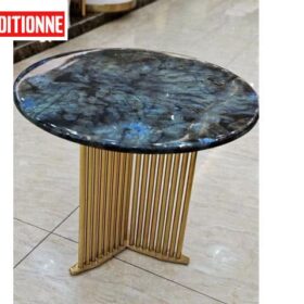 TABLE DE COIN EN MARBRE TT210 60X60 DOREE RECONDITIONNEE