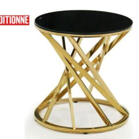 Table d’appoint en verre noir REF C013 (Reconditionné)