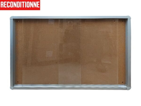 Tableau liège à vitrine NOBO 8×A4 portes coulissantes reconditionnée