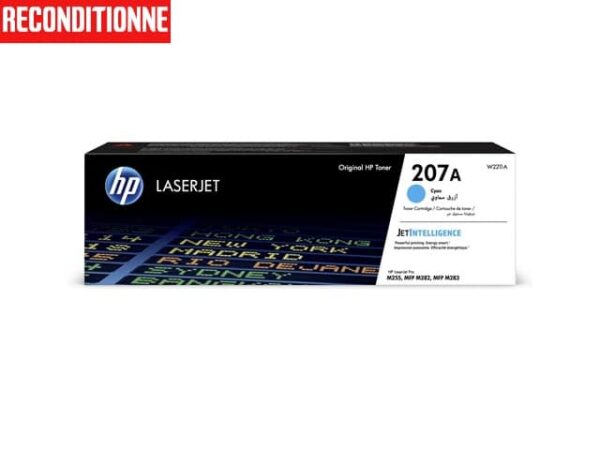 Toner  HP Laserjet 207A-CYAN (Reconditionné - Pour imprimante HP LaserJet Pro M255, M282 et M283)