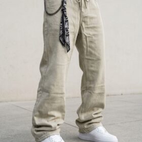 Pantalon homme jambe large en coton — Gris (XL, XXL, XXXL) – Image 10