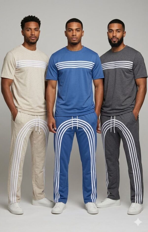 Ensemble été homme en coton — chemise manches courtes + pantalon (XL–XXL)