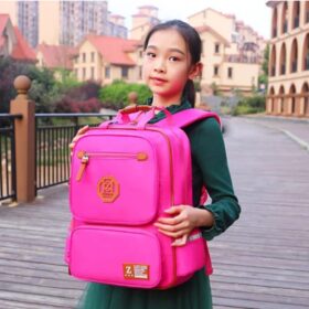 Sac à dos scolaire étanche — cuir microfibre, grande capacité 36–56 L – Image 2