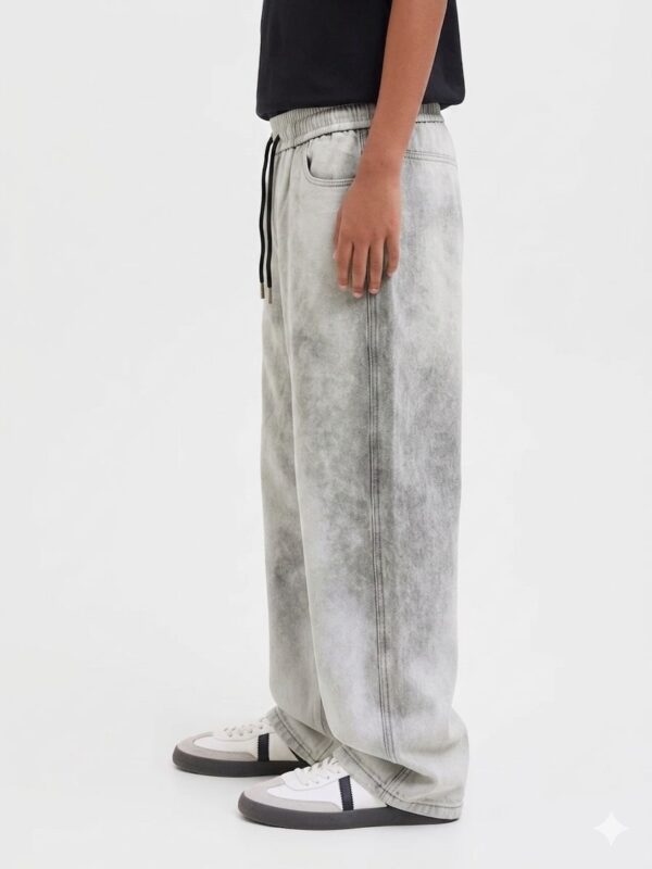 Pantalon homme jambe large en coton — Gris (XL, XXL, XXXL)