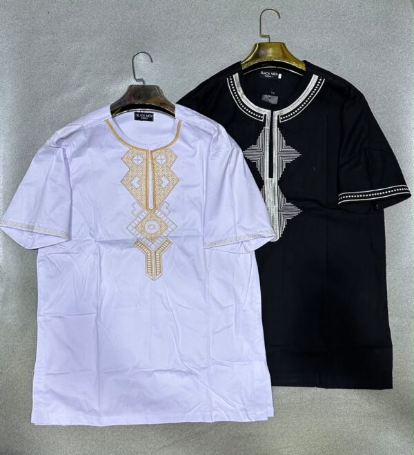 Chemise africaine homme à manches courtes — tissu léger (Tailles L à XXXL)