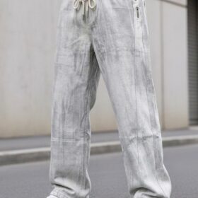 Pantalon homme jambe large en coton — Gris (XL, XXL, XXXL) – Image 11