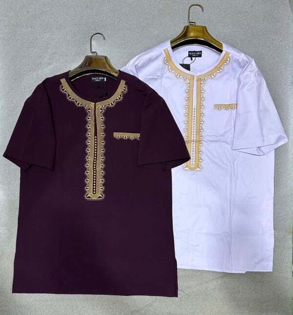 Chemise africaine homme à manches courtes — tissu léger (Tailles L à XXXL)