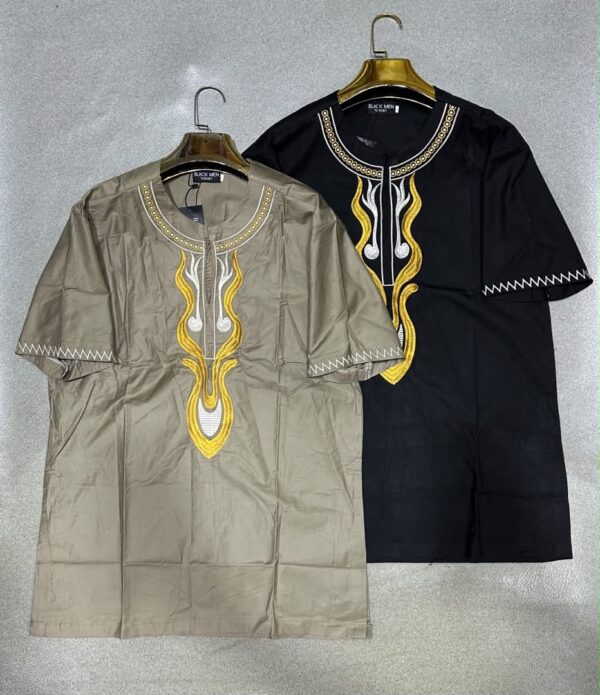 Chemise africaine homme à manches courtes — tissu léger (Tailles L à XXXL)