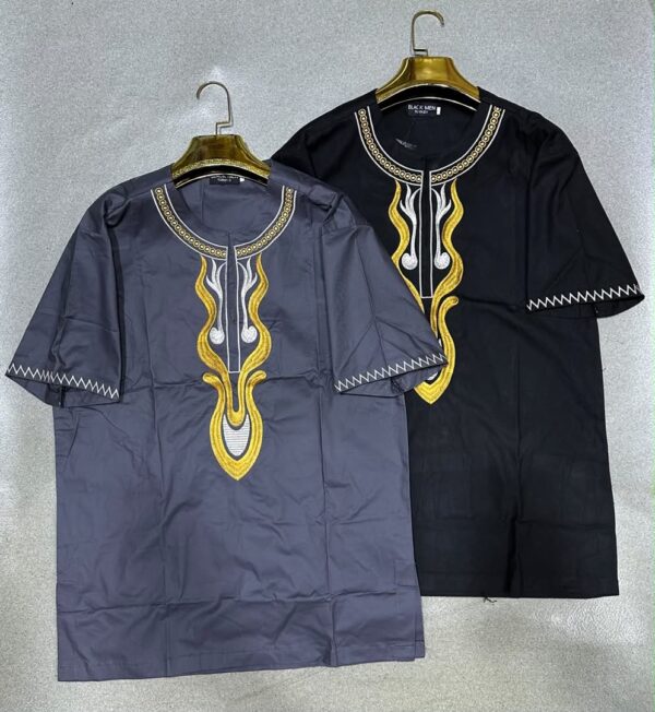 Chemise africaine homme à manches courtes — tissu léger (Tailles L à XXXL)