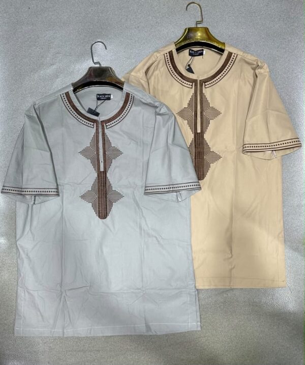 Chemise africaine homme à manches courtes — tissu léger (Tailles L à XXXL)