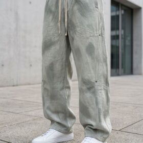 Pantalon homme jambe large en coton — Gris (XL, XXL, XXXL) – Image 4