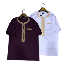 Chemise africaine homme à manches courtes — tissu léger (Tailles L à XXXL) Chemise africaine homme à manches courtes — tissu léger (Tailles L à XXXL)